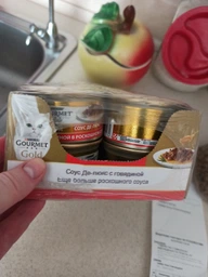 Влажный корм для кошек Gourmet Gold СОУС ДЕ-ЛЮКС с говядиной, 12 шт. по 85 г фото от покупателей 8
