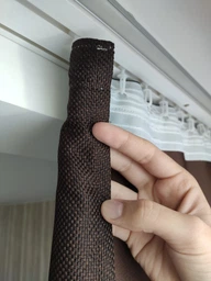 Комплект готовых штор Блэкаут Лен 200x260 см 2 шт Коричневые (739)