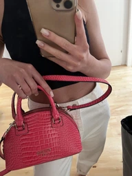 Сумка жіноча Guess Shilan Croc Mini 616 Пудрова (H2000029597572)