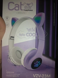 Навушники з котячими вушками Бездротові Wireless headSet Cat P47M Сірі з Bluetooth гарнітурою та LED підсвічуванням