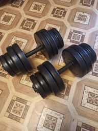 Гантели композитные наборные 30 кг (2×15 кг) WCG Titan Edition, пластиковый гриф Ø30 мм (антиударные диски) фото от покупателей 1