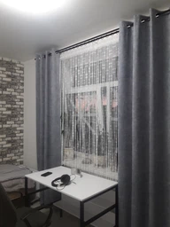 Дизайнерская портьера EuroFirany ANISA GRANAT 140 х 250 см (5903571039552) серая фото от покупателей 1
