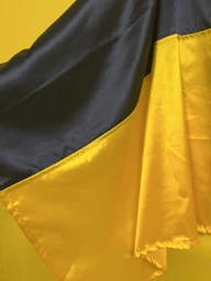 Флаг Украины государственный, большой Smart, стрейч-атлас 90 х 141 см сине-желтый, с карманом для флагштока