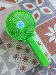 Вентилятор міні акумуляторний з ручкою USB діаметр 10см Handy Mini Fan зелений