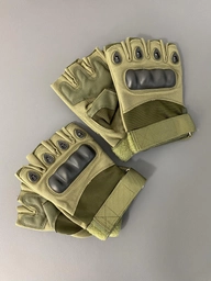 Тактичні рукавички без пальців Тактичні рукавички безпалі Розмір XL Зелений (олива) фото від покупців 4
