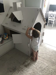 Домик картонный игровой для детей, дом из картона детский раскраска, для игры и рисования, разукрашка, Бертик,120х100х80см. фото от покупателей 2