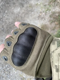 Тактичні рукавички без пальців Зелений Розмір L (17092142125)