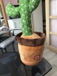 Танцующий кактус USB поющий 120 песен с подсветкой Dancing Cactus TikTok игрушка Повторюшка кактус зеленый