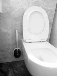 Йоржик для унітазу з силіконовою щіткою клейкий настінний MBM HOME BP-21 WHITE/GRAY білий/сірий фото від покупців 1