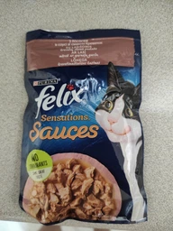Вологий корм Purina Felix Sensations Sauces для дорослих котів шматочки з лососем в соусі зі смаком креветок 85 г фото от покупателей 1
