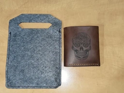 Кожаный мужской кошелек Square Skull Коричневый (nas120102-2) фото от покупателей 6