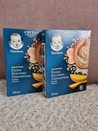 Дитяча каша Gerber Суха молочна швидкорозчинна Вівсяно-пшенична Банан-Манго для дітей з 6 місяців 240 г (7613039834053) фото від покупців 17