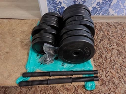 Гантели композитные наборные 30 кг (2×15 кг) WCG Titan Edition, пластиковый гриф Ø30 мм (антиударные диски)