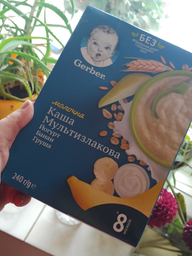 Дитяча каша Gerber Суха молочна швидкорозчинна Мультизлакова з йогуртом, бананом і грушею для дітей з 8 місяців 240 г (7613039834244) фото від покупців 7