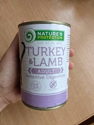 Консервированный корм для кошек с чувствительным пищеварением Nature's Protection Sensitive Digestion Turkey&Lamb с индейкой и ягненком 400 г (4771317246356) (KIK24635)