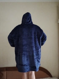 Толстовка-плед с капюшоном и рукавами Huggle Hoodie One Size Синий 1634105228 фото от покупателей 5
