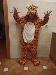 Пижама Кигуруми Слип Для Мальчиков Kigurumi Новогодний Костюм Тигр Оранжевый 130-144 см. (2024/2)