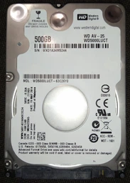 Жесткий диск 2.5" SATA 500GB WD AV-25 (_WD5000LUCT_) фото от покупателей 14