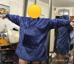 Толстовка-плед с капюшоном и рукавами Huggle Hoodie One Size Красный