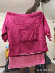 Толстовка-плед с капюшоном и рукавами Huggle Hoodie One Size Синий 1634105228 фото от покупателей 4