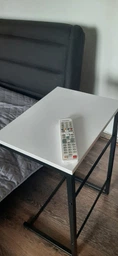 Приставний Столик Террі Ferrum-decor 650x440x330 Чорний метал ДСП Бетон 16 мм (TERR007)