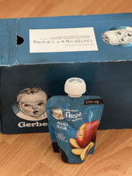 Упаковка фруктового пюре Gerber з яблук і персиків для дітей із 6 місяців 150 г х 12 шт. (7613287357212) фото від покупців 1