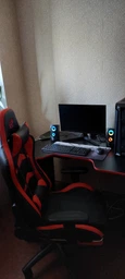 Геймерський ігровий стіл ZEUS Tron чорний + червоний фото від покупців 13