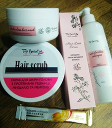 Набір зміцнюючий для росту та проти випадання волосся Top Beauty Anti Hairloss (скраб шампунь маска сироватка) фото від покупців 6
