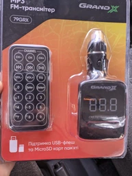 FM-трансмиттер Grand-X 79GRX, AUX, USB 0.5A, SD card, 3.5 мм mini-jack (79GRX) фото от покупателей 1