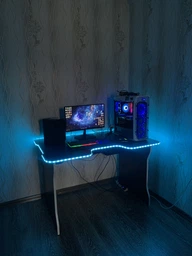 Геймерський стіл Tron ДСП Zeus чорний/червоний
