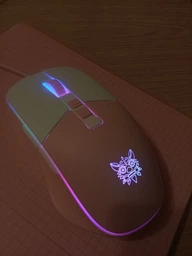 Ігрова комп'ютерна миша провідна ONIKUMA CW916 RGB підсвічування white-pink фото від покупців 1