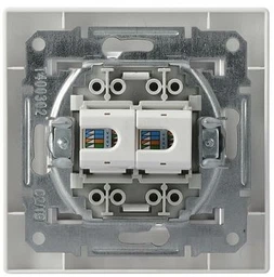 Розетка комп'ютерна RJ45 UTP кат. 5Е подвійна Schneider Electric Asfora Крем EPH4400123