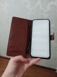 Чехол Idewei для Realme C11 2021 / RMX3231 книжка кожа PU с визитницей коричневый фото от покупателей 1