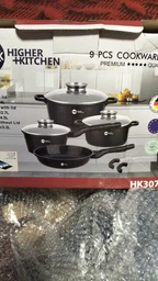 Набір каструль із антипригарним гранітним покриттям Higher Kitchen НК-307 Зеленого кольору фото від покупців 1