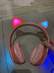 Беспроводные наушники CAT I400s с кошачьими ушками, LED-подсветкой, микрофоном, Bluetooth, FM и MicroSD | Для детей и взрослых | Pink фото от покупателей 9
