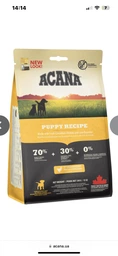 Сухой корм для щенков средних пород Acana Heritage Puppy Recipe 2кг