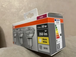 Набір ламп Osram 3шт LED GU10 4.3Вт 2700К 350Лм PAR16 (4058075818392) фото от покупателей 9
