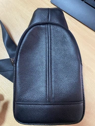 Мужская сумка слинг из натуральной кожи 29x8x16 черная SL-8 фото от покупателей 2