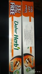 Упаковка зубной пасты Dabur Herb'l Гвоздика 150 г х 2 шт (6291069707151) фото от покупателей 2