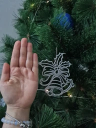 Новорічна підвіска MIS LT Дзвіночки 2Д 11х11,5см блакитний
