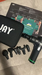 Перкусійний масажер для спини та тіла JAY Pro Масажний пістолет зі змінним акумулятором Карбоновий