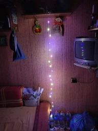 Светодиодная гирлянда капля нить LTL длина 2,5 м 25led батарейки разноцветная RGB фото от покупателей 1