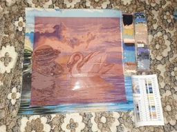 Набір алмазної мозаїки триптих ColorArt Лебеді кохання 3х40х40 TR1005 фото від покупців 1
