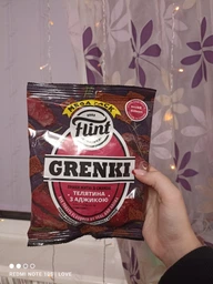 Упаковка ржаных гренок Flint со вкусом телятины с аджикой 100 г х 6 шт (0.6 кг) (4820182746499)