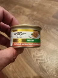 Влажный корм для кошек Purina Gourmet Gold с уткой, морковью и шпинатом, кусочки в паштете (12х85г) фото от покупателей 8
