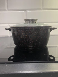 Каструля-казан з кришкою кругла та антипригарним мармуровим покриттям Top Kitchen TК00051 2,49 л чорний фото від покупців 3