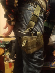 Тактическая сумка кобура на ногу для пистолета для военных и армии зсу универсальная Хаки фото от покупателей 1