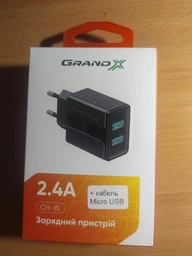 Зарядное устройство Grand-X CH-15UMB 2 USB 5 В 2.1 А с защитой от перегрузки + microUSB 1 м Black (CH-15UMB) фото от покупателей 5