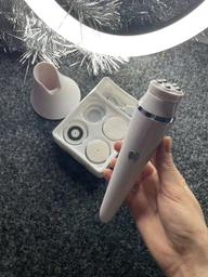 Електрична щітка для обличчя Facial SPA kit (01-07) Щітка для вмивання, масажу та глибокого очищення обличчя, 4 насадки, 3 швидкості
