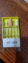 Фрезы алмазные Nail Drill набор 5 шт. для тонкой кутикулы (красная насечка) фото от покупателей 3